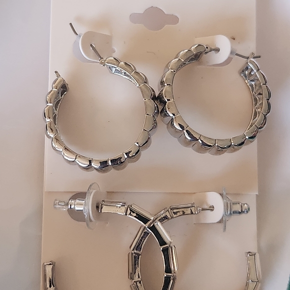 On 34th Silver Earrings NWT 2 PAIR - Picture 2 of 8